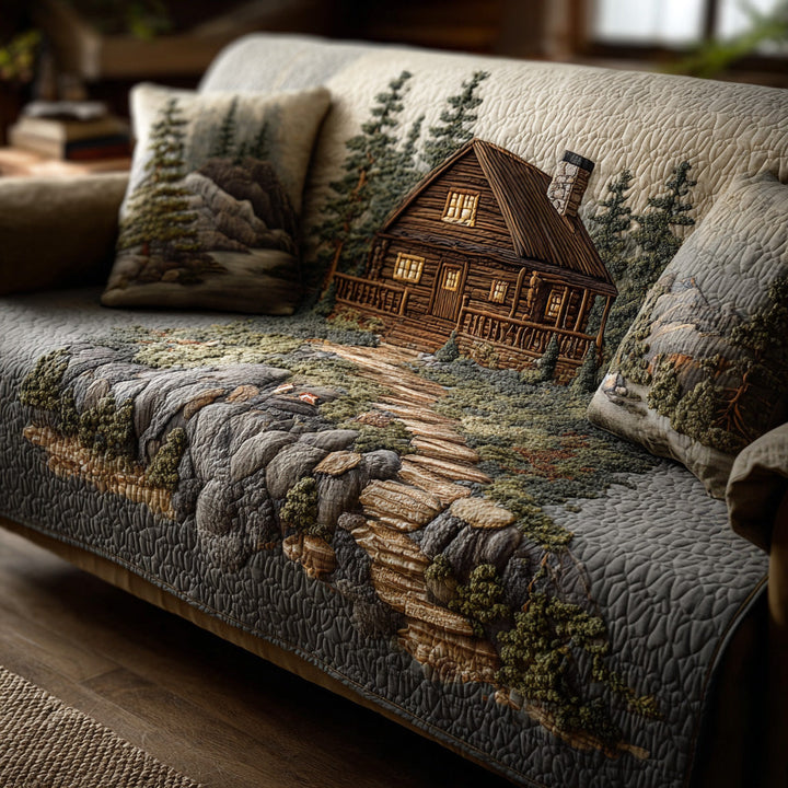 Dybt Skovånd Quilted Sofa Dække