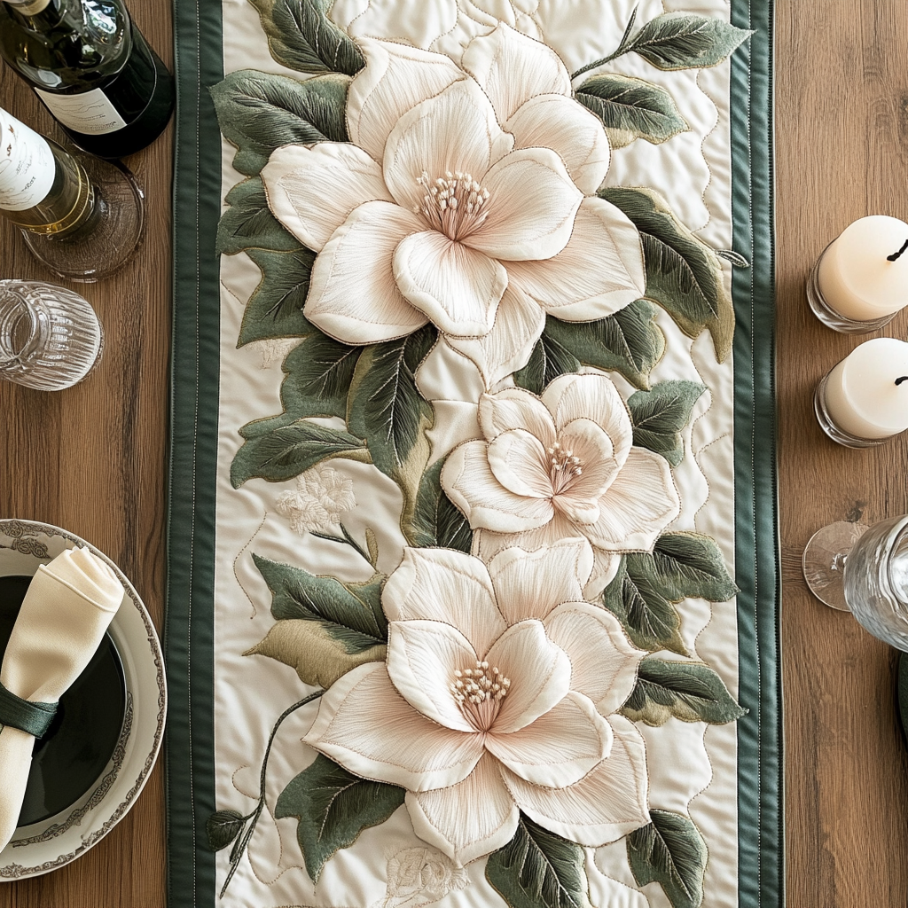 Delikat Bloom Quilted Table Runner