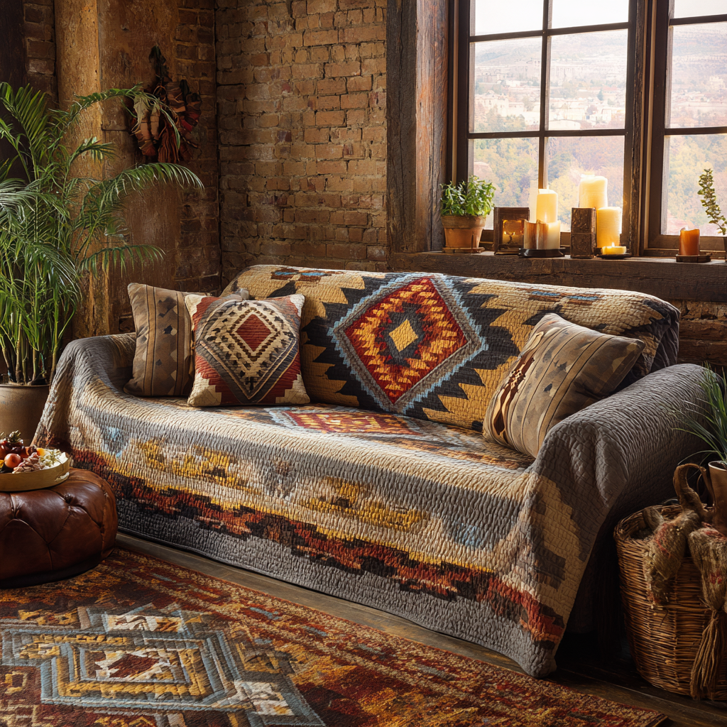 Desert Flame Quiltet Sofapude