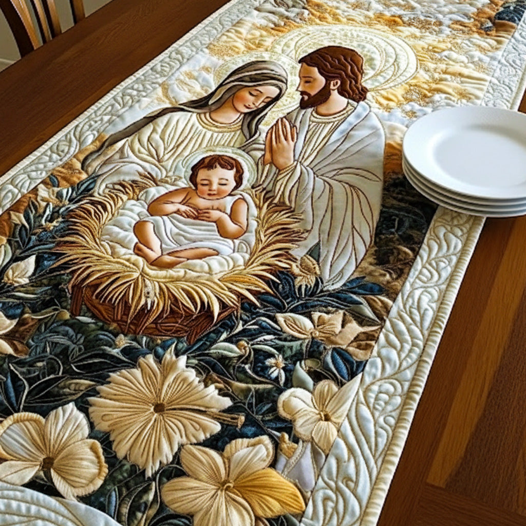 Guddommelig Manger Quilted Table Runner