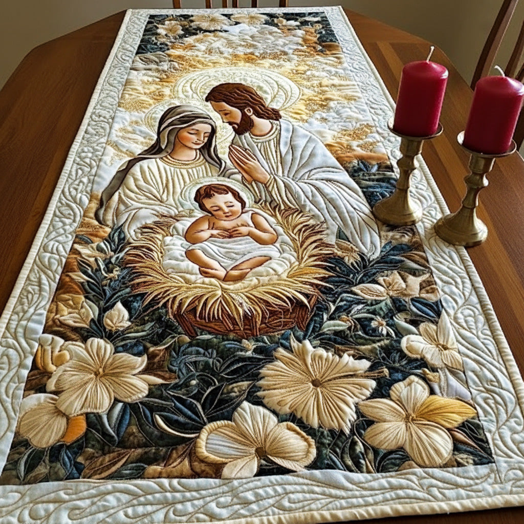 Guddommelig Manger Quilted Table Runner