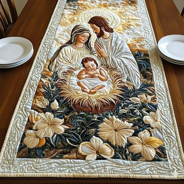 Guddommelig Manger Quilted Table Runner