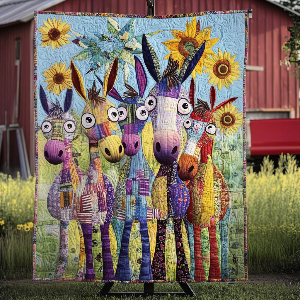 Donkey Mischief Quilted Blanket