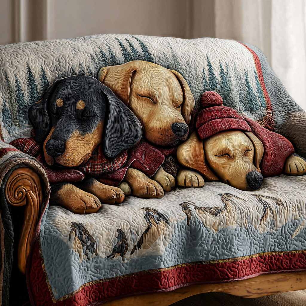 Doxie Dreams Quiltet Sofa Cover