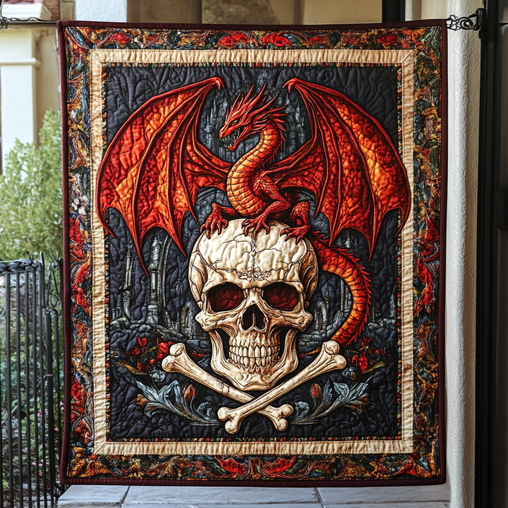 Dragekranium Trone Quiltet Tæppe