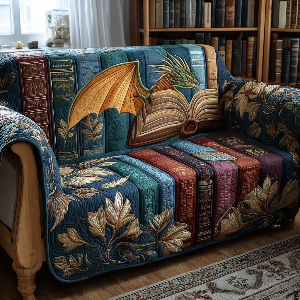 Dragon of Lore Quilted Sofa Cover