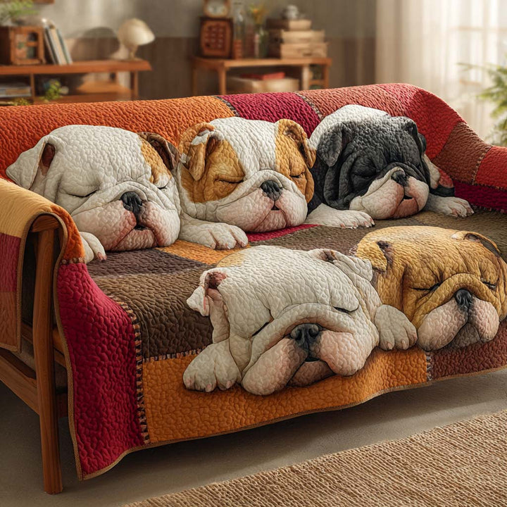 Bulldog Quilted Sofa Cover