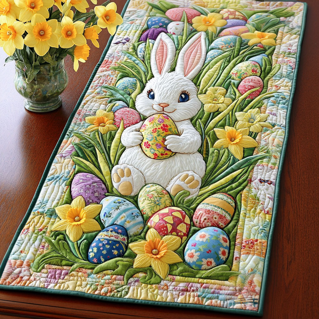 Påske Floral Quilted Table Runner