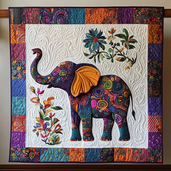Elefant Jubilæums Quiltet Tæppe