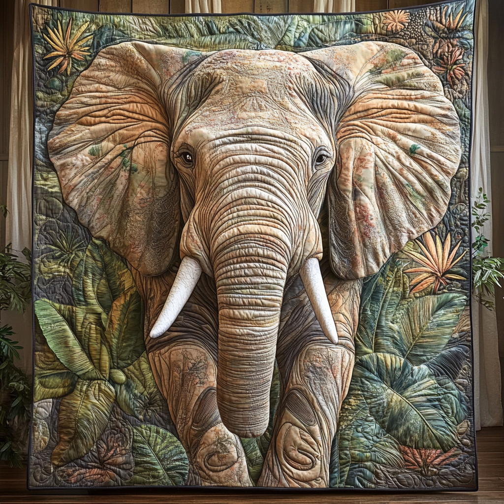 Elefant Wild Whisper Quiltet Tæppe
