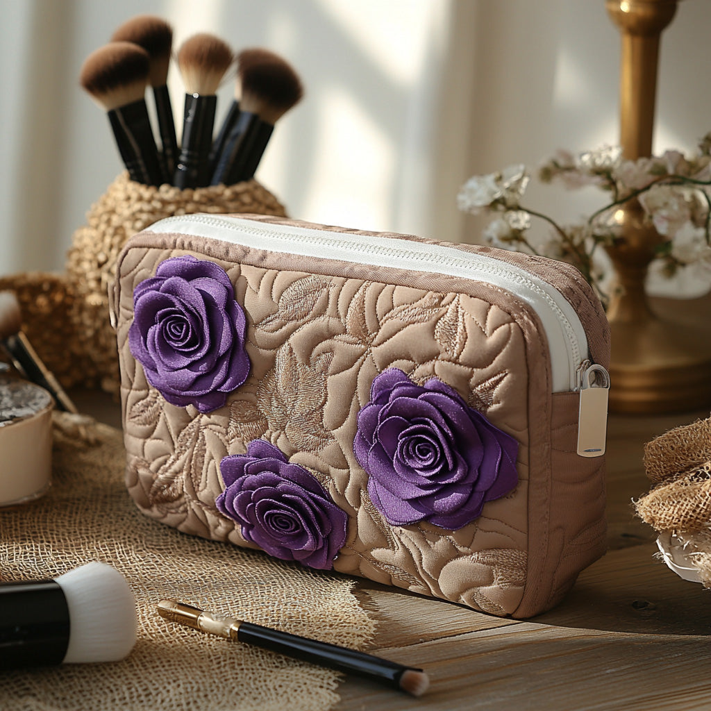 Fortryllet Rose Quiltet Makeup Taske