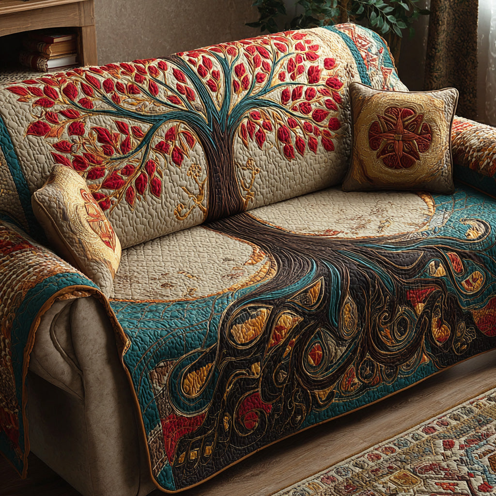 Livets Træ Quilted Sofa Betræk