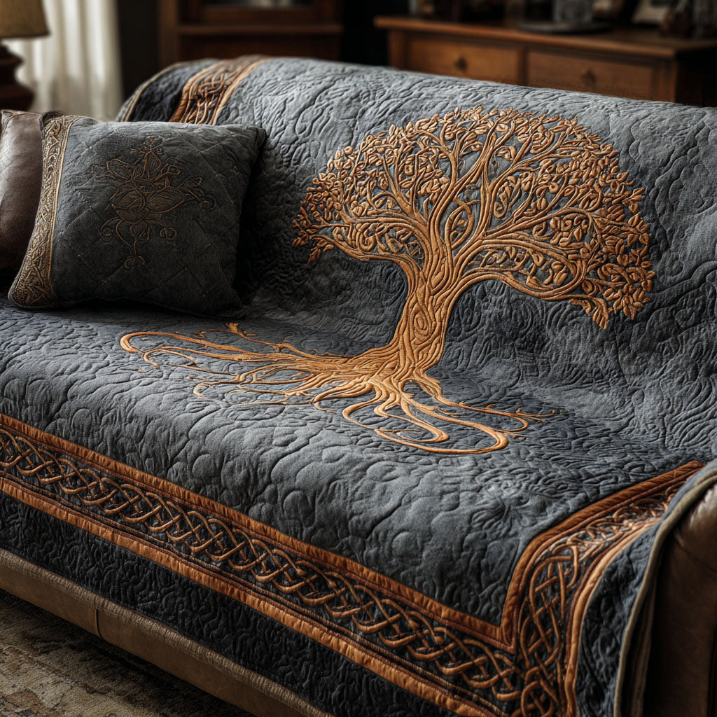 Træet af Livet Quilted Sofa Cover