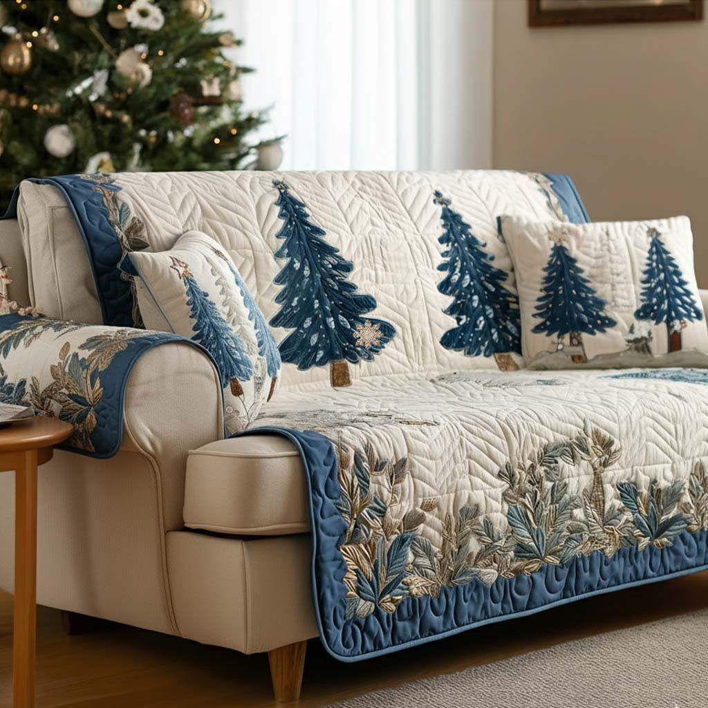 Evergreen Sparkle Quilted Sofa Cover
