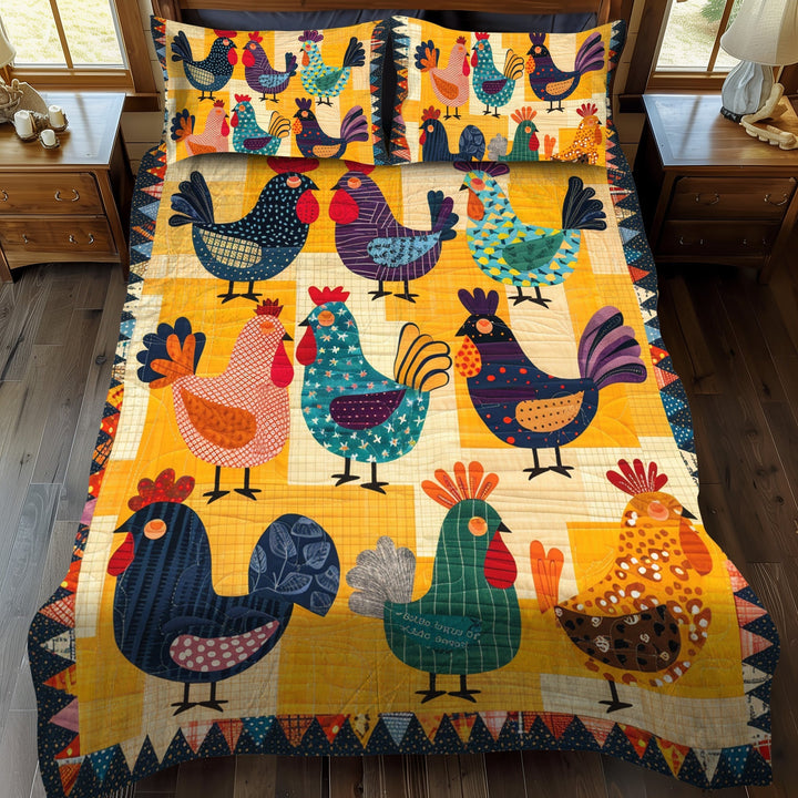 Kylling Quilted Sengetøj Sæt