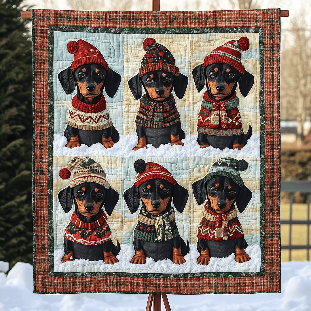 Festlig Doxie Kunst Quilt Vægophæng