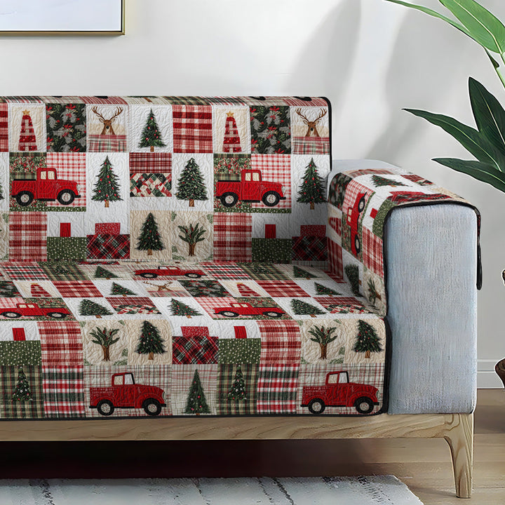 Festlig Evergreen Quilted Sofa Dække