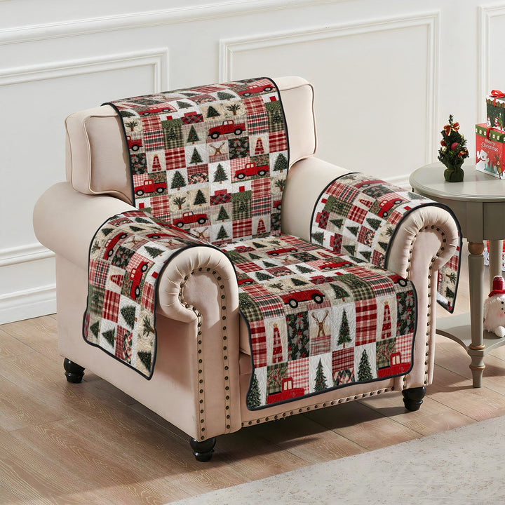 Festlig Evergreen Quilted Sofa Dække