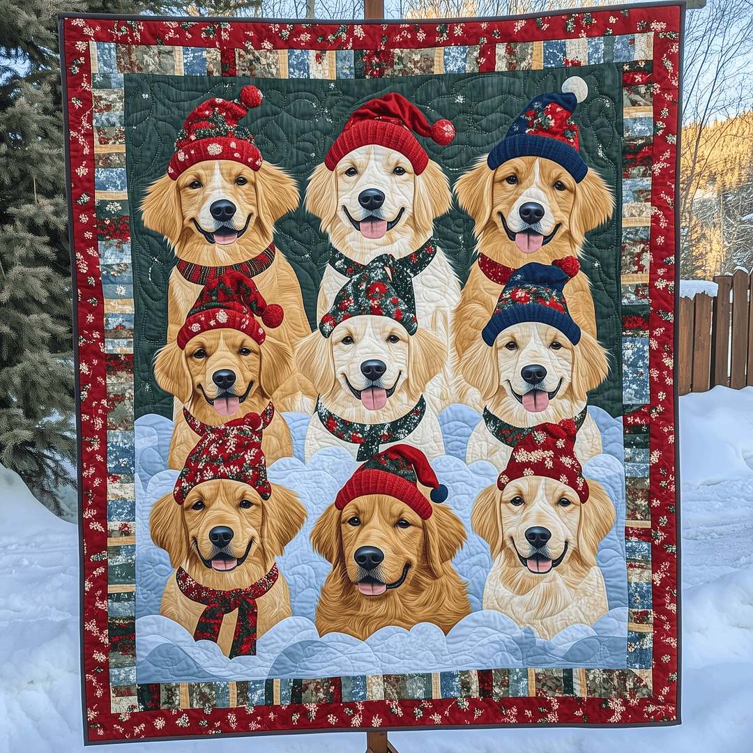 Festlige Furry Friends Kunst Quilt Hængende
