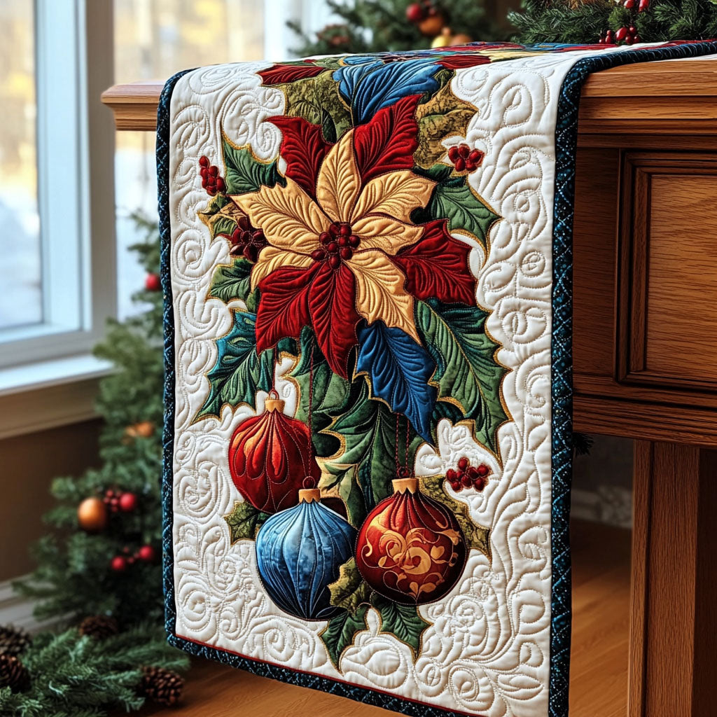Festlig Holly Spirit Quiltet Bordløber