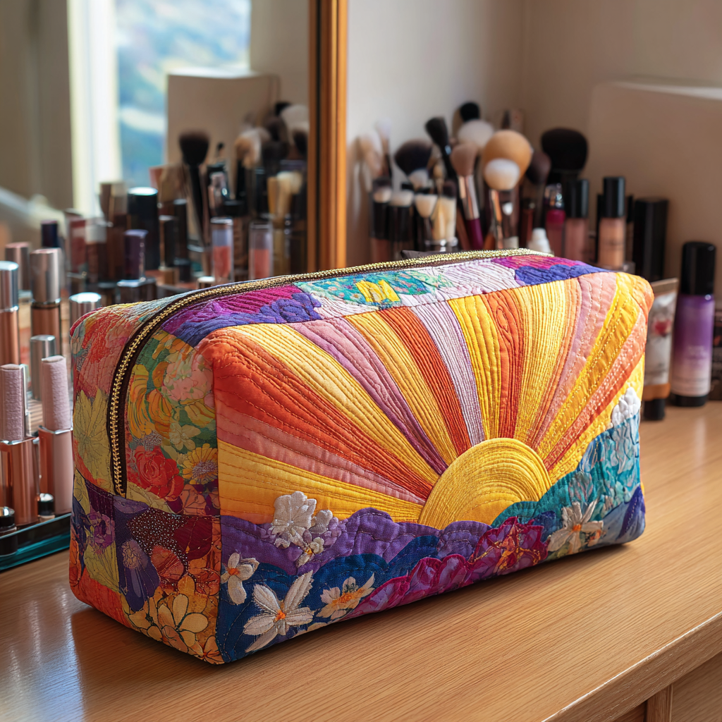 Blomster Dawn Quiltet Makeup Taske