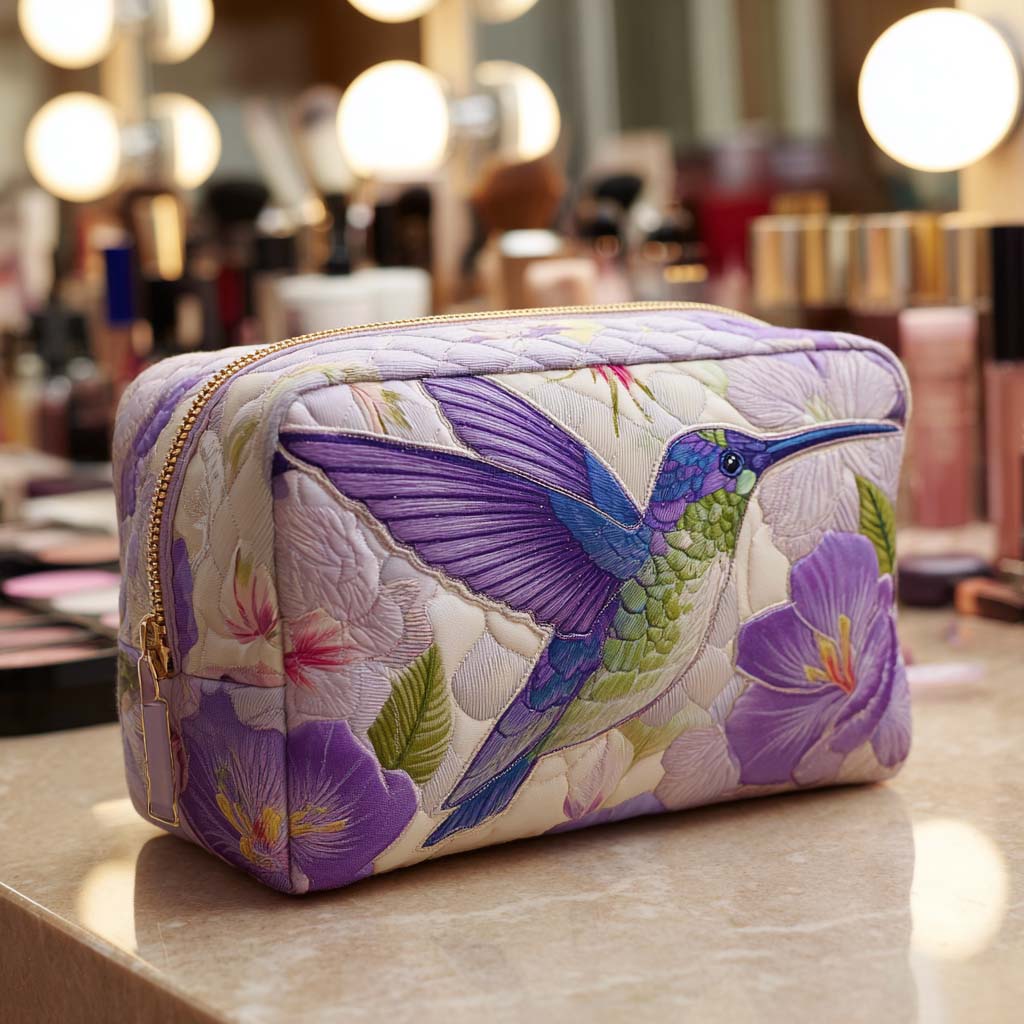 Blomsterflyvning Quiltet Makeup Taske