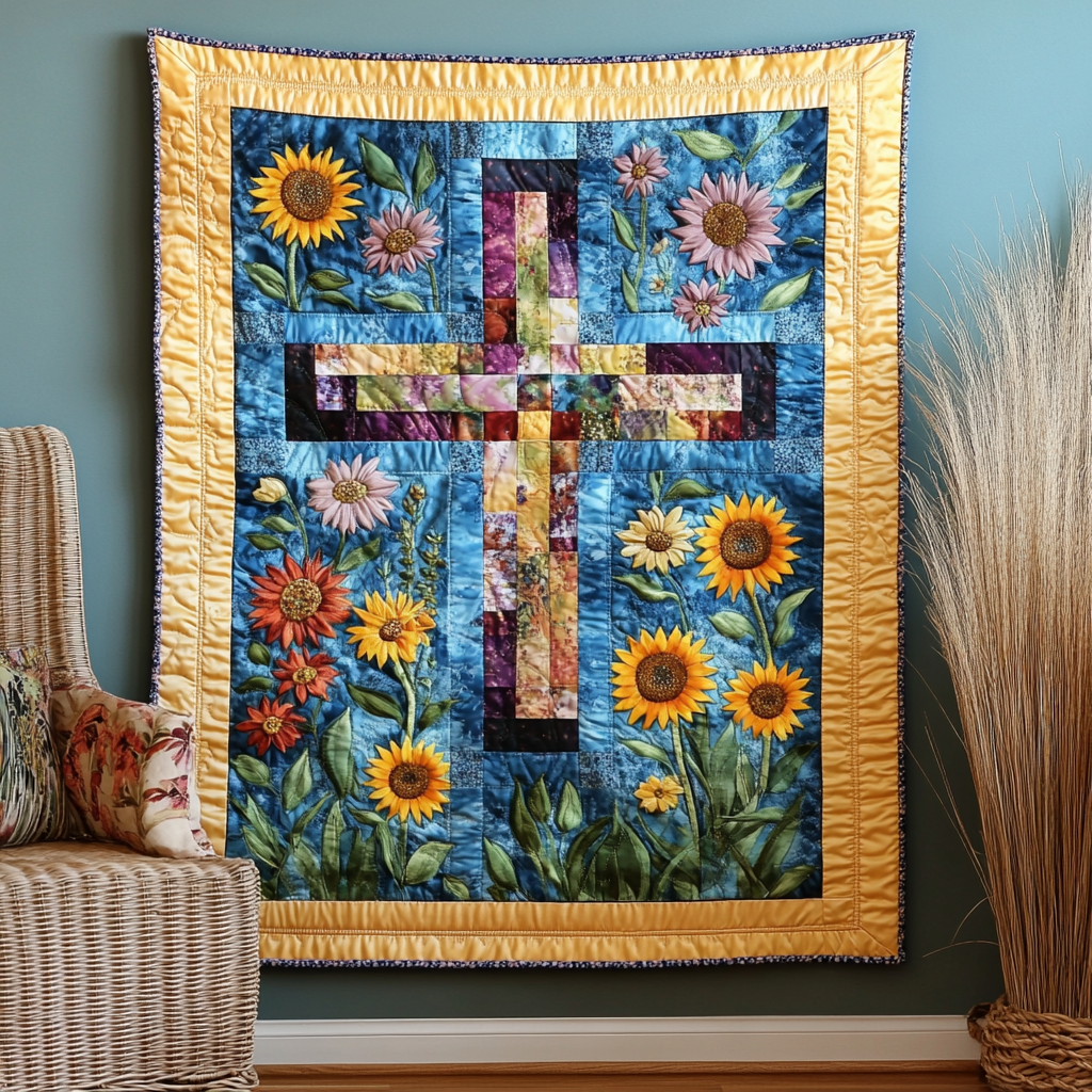 Blomster Stråle Kunst Quilt Ophæng