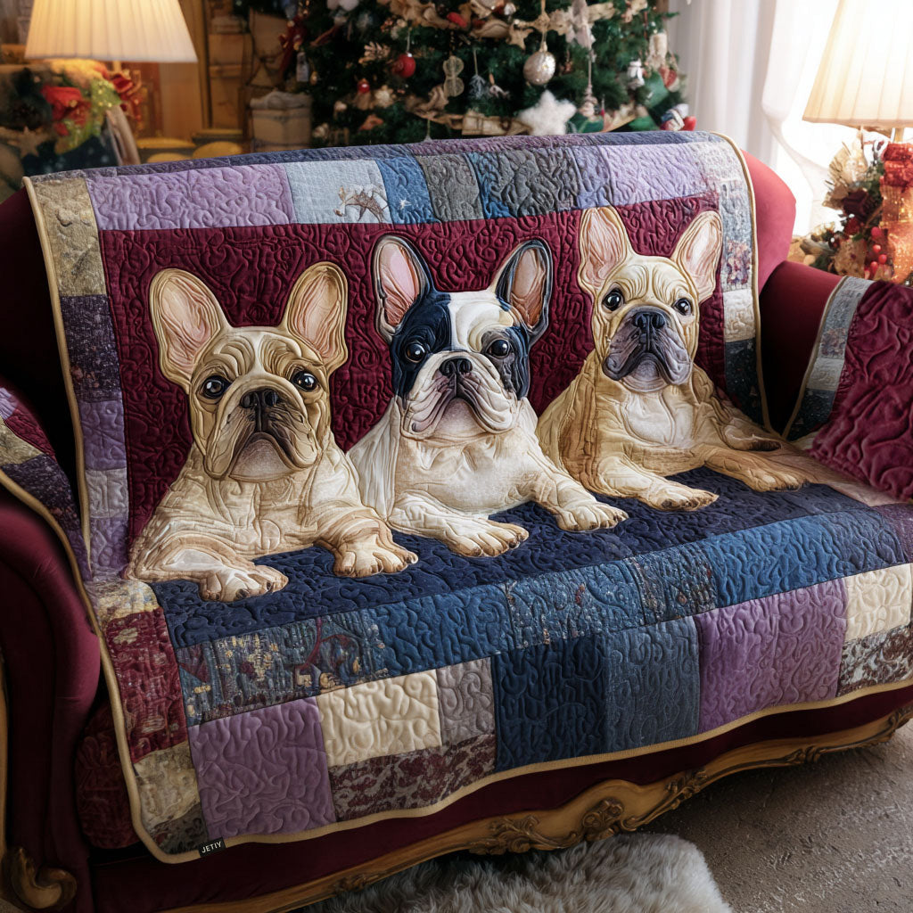 Fransk Bulldog Kærlighed Quiltet Sofa Dække