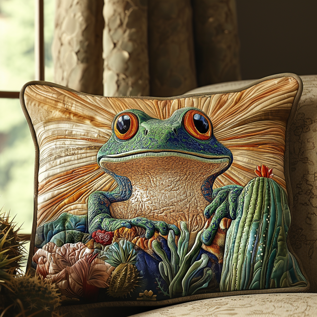 Frog Cacti Quiltet Sengetøj Pudevår