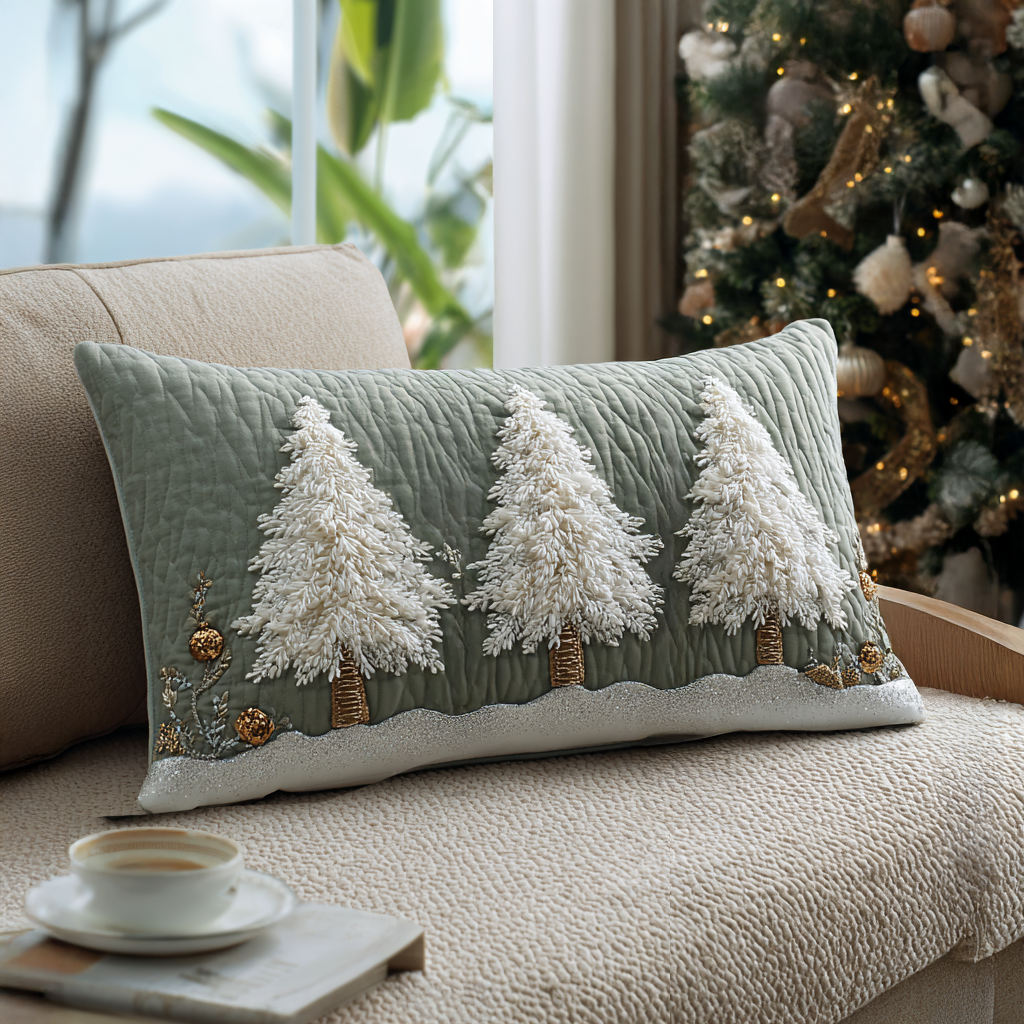 Frosted Pines Quilted Bedding Pillow Case
