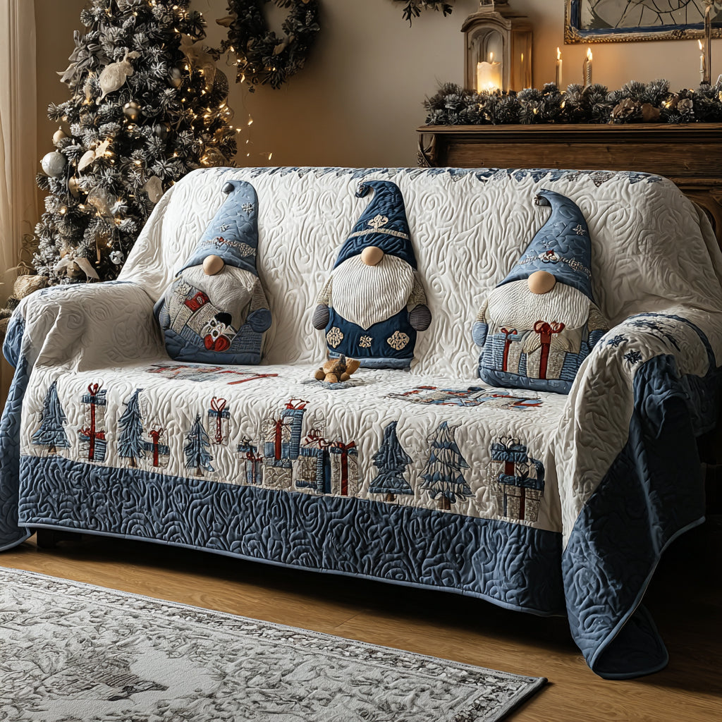 Frosted Friends Quilted Sofa Cover