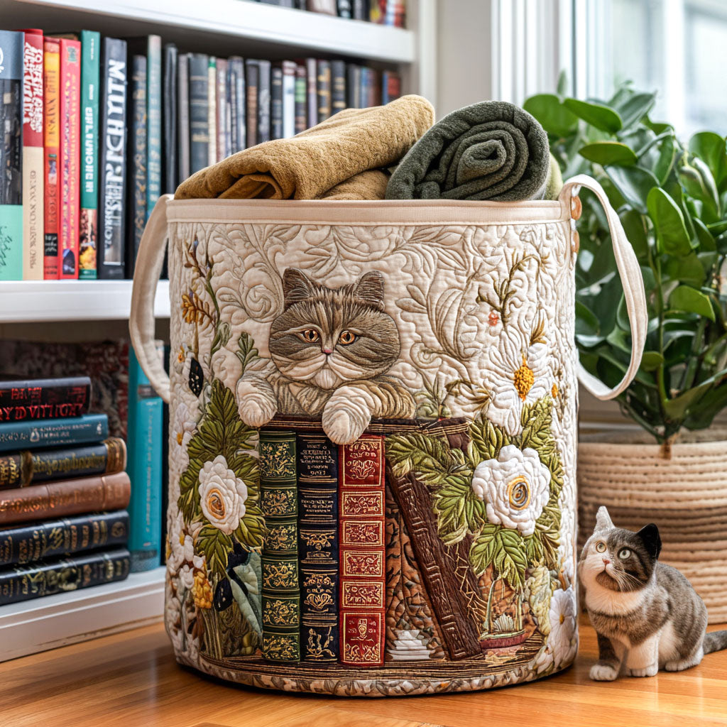 Hygge Kat Quiltet Vasketøjskurv