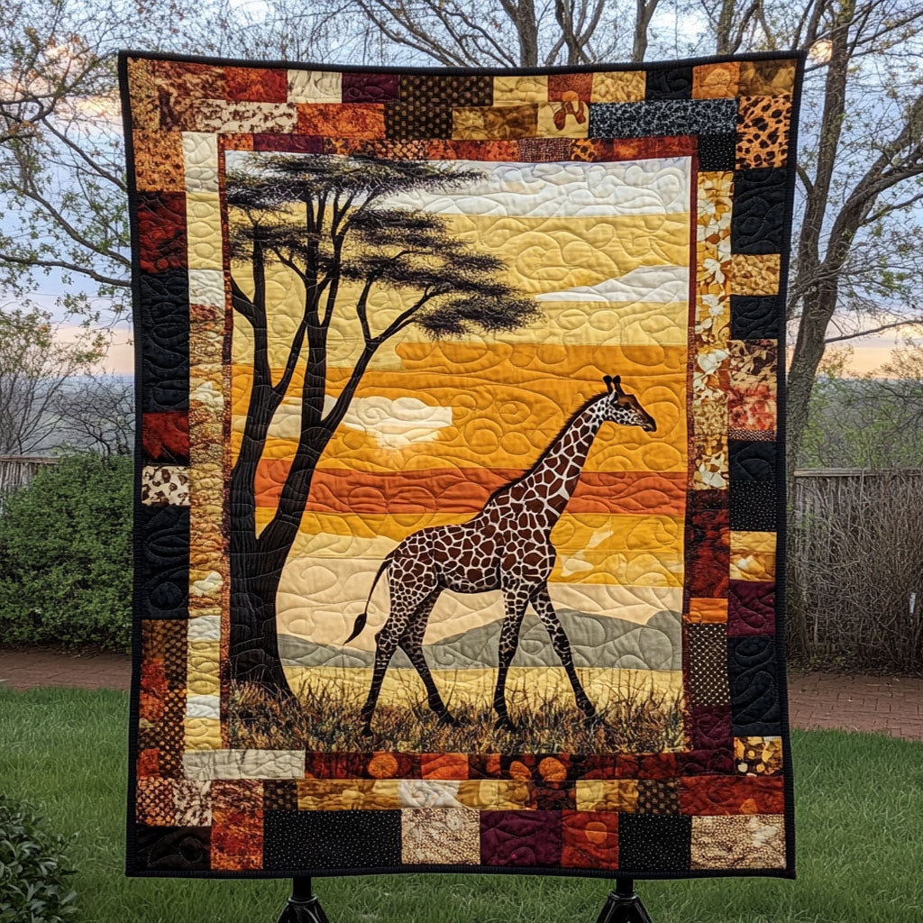 Giraffe Rejse Quiltet Tæppe