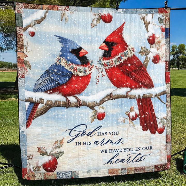 Gud Har Dig I Sine Arme Kunst Quilt Hængende