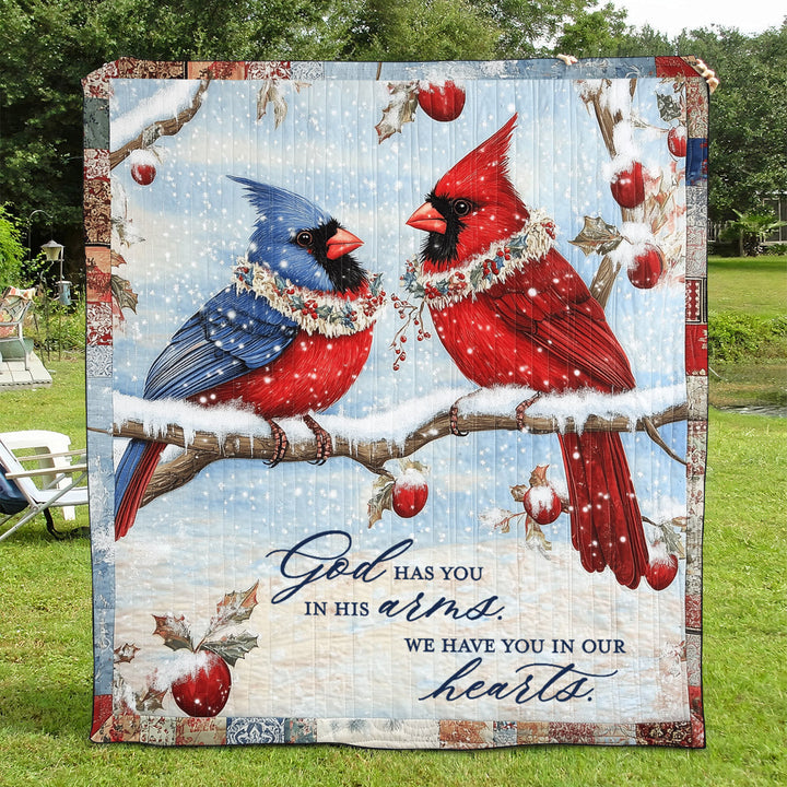 Gud Har Dig I Sine Arme Kunst Quilt Hængende