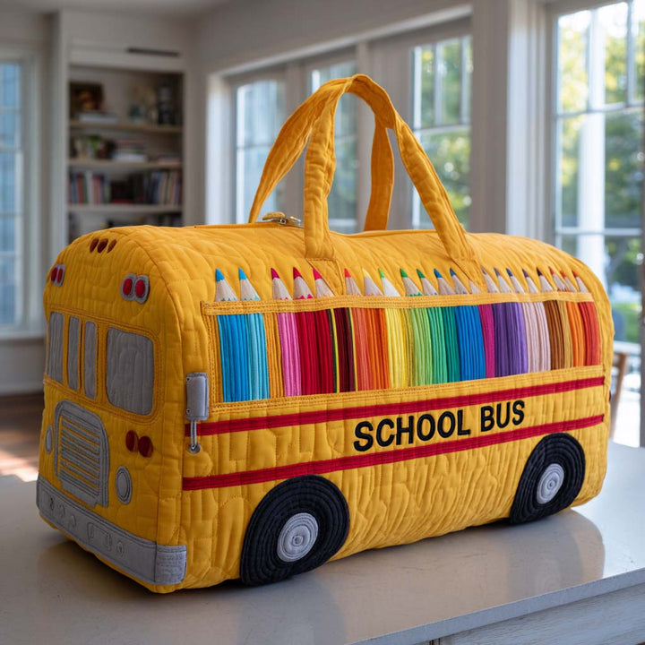 Skolebus Quiltet Duffle Bag