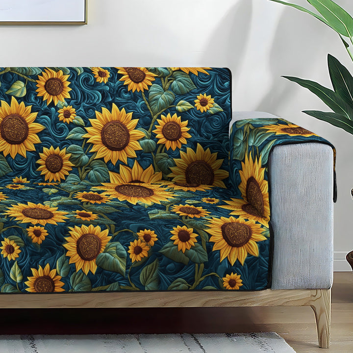 Gylden Solstråle Quilted Sofa Dække
