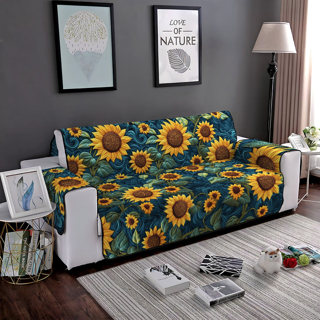 Gylden Solstråle Quilted Sofa Dække
