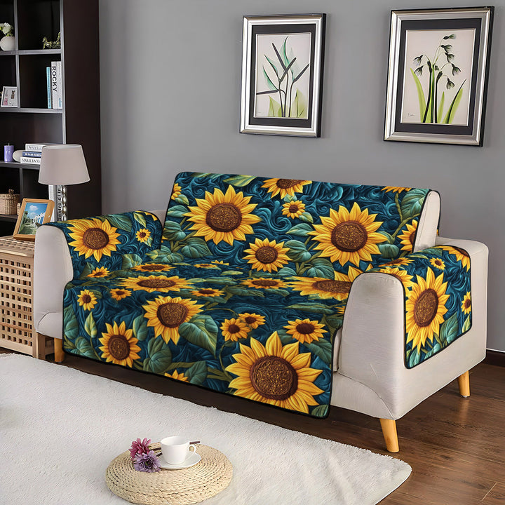 Gylden Solstråle Quilted Sofa Dække