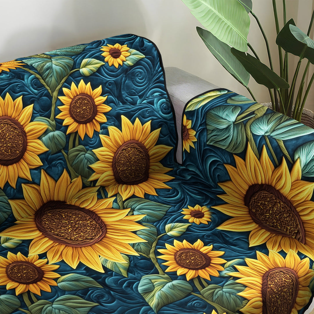 Gylden Solstråle Quilted Sofa Dække