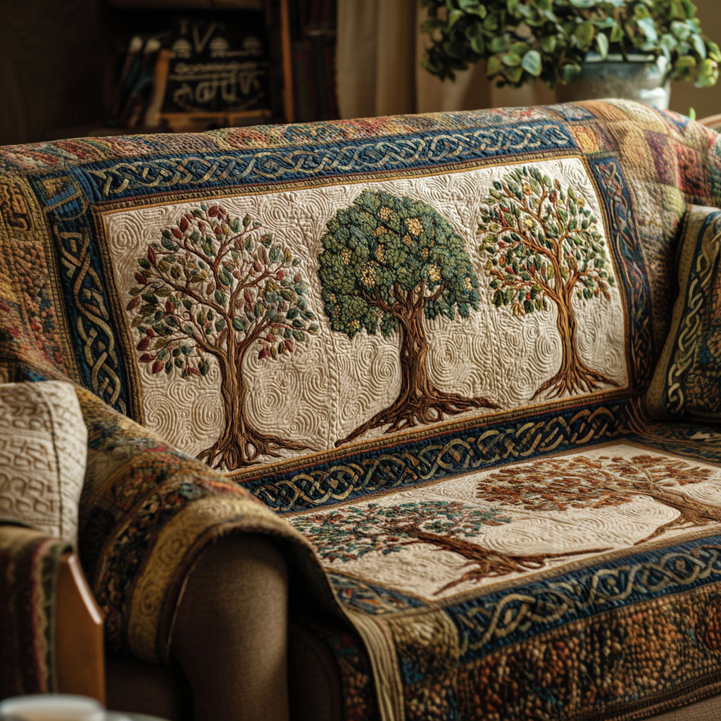 Træet af Livet Quilted Sofa Cover