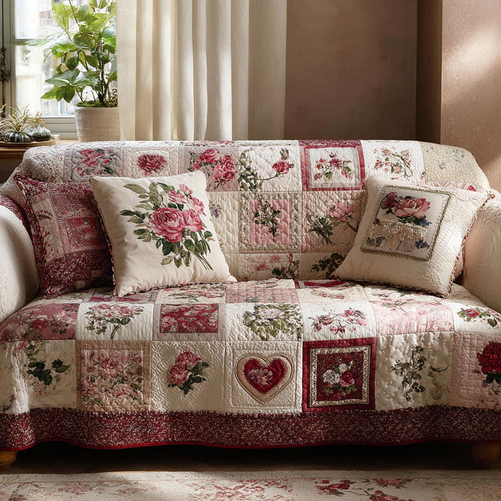 Hjerte Quiltet Sofa Dække