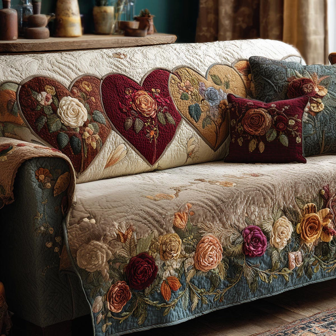 Hjerte Quiltet Sofa Dække