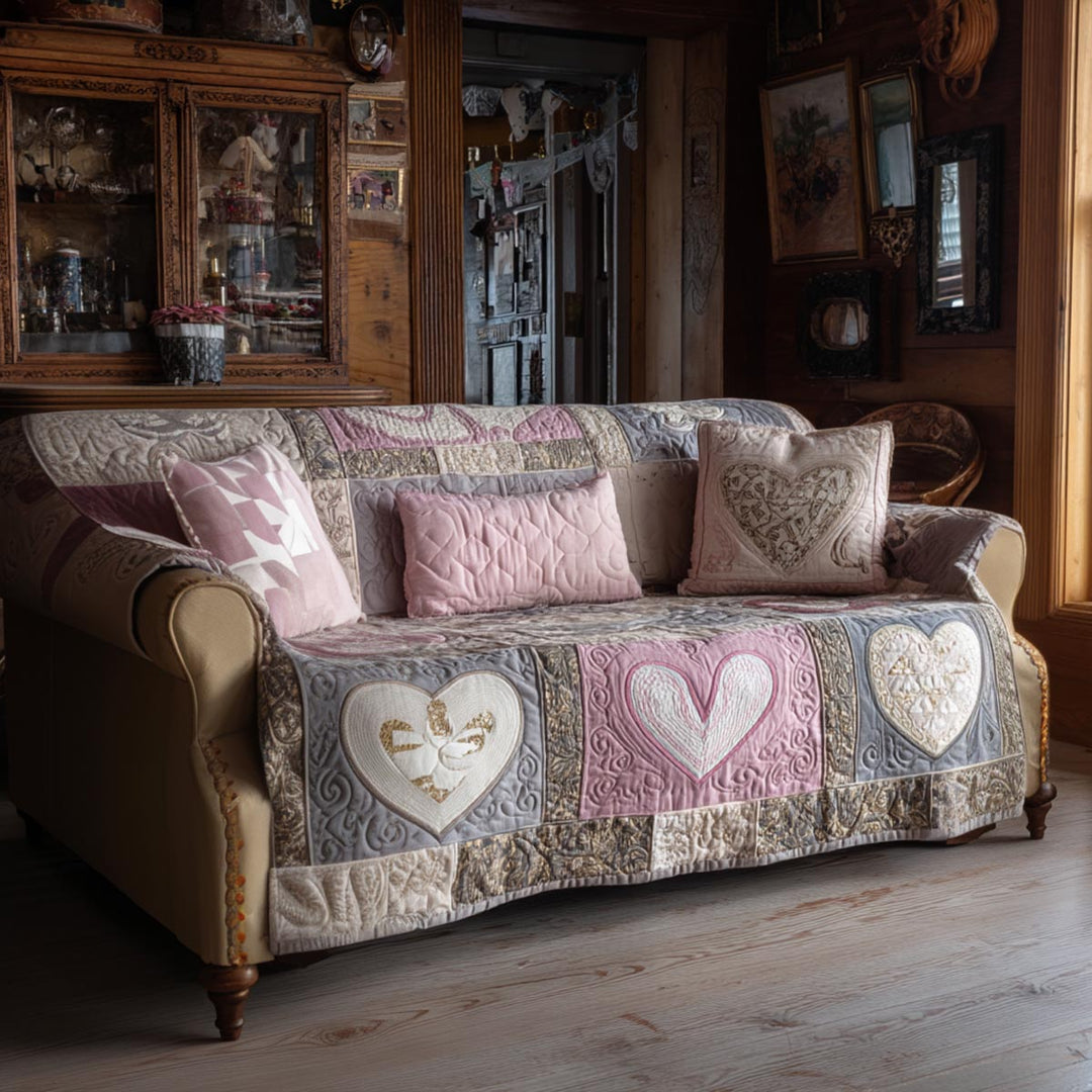 Hjerte Quiltet Sofa Dække