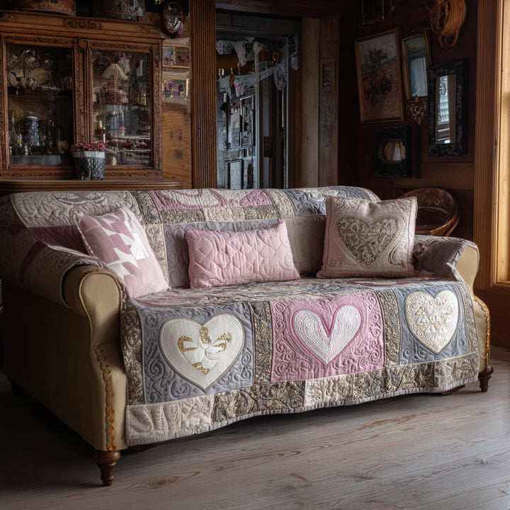 Hjerte Quiltet Sofa Dække