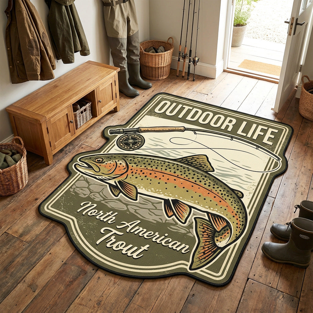 Heritage Trout Custom Shape Area Rug