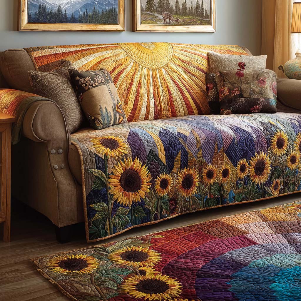 Solskin Quiltet Sofa Dække