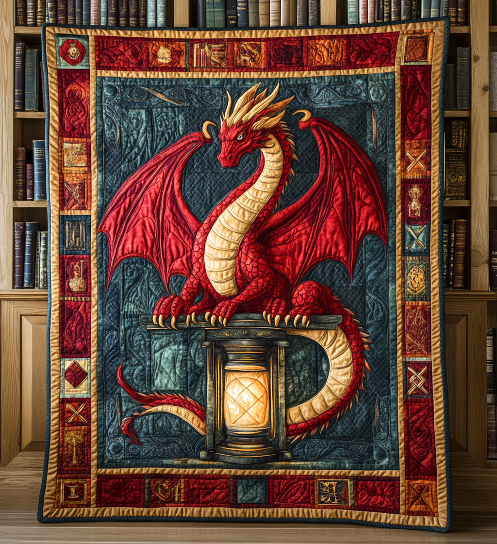 Inferno Dragon Quiltet Tæppe