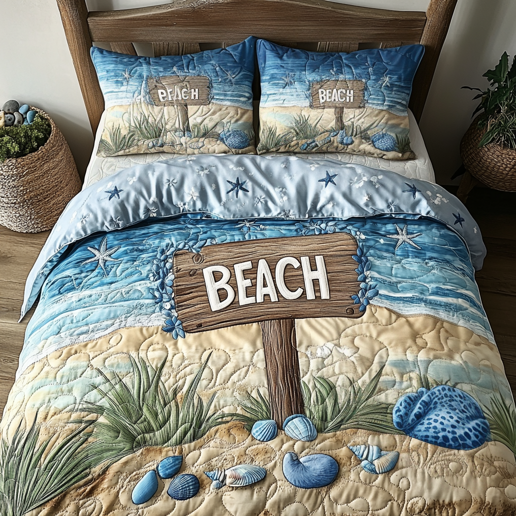 Island Breeze 3-delt quiltet sengetøjssæt