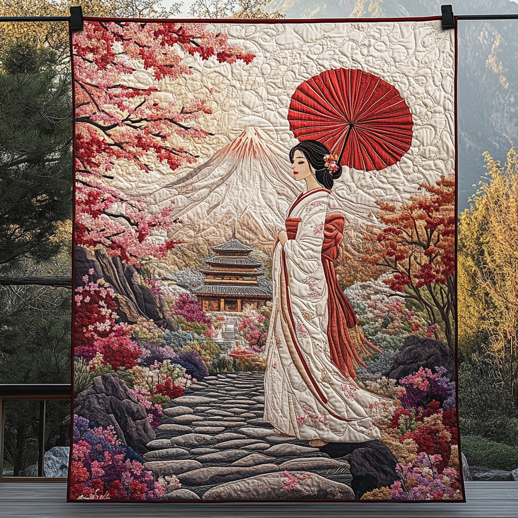 Japansk Geisha Quiltet Tæppe